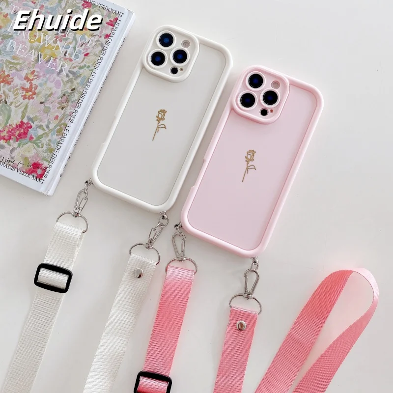 Rosen-Riemenhülle für Samsung Galaxy A56 A36 A16 A26 A17 A55 A35 A15 A54 A34 A14 – Modische Crossbody-Lanyard-Hülle mit Kordel für Reisen, weiche Abdeckung – Detail 11