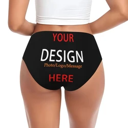 Custom Thongs Cusotm LOGO Underwear Design Brief Panties Women Breathable Stretch Custom Your Photo Logo Message Underwear