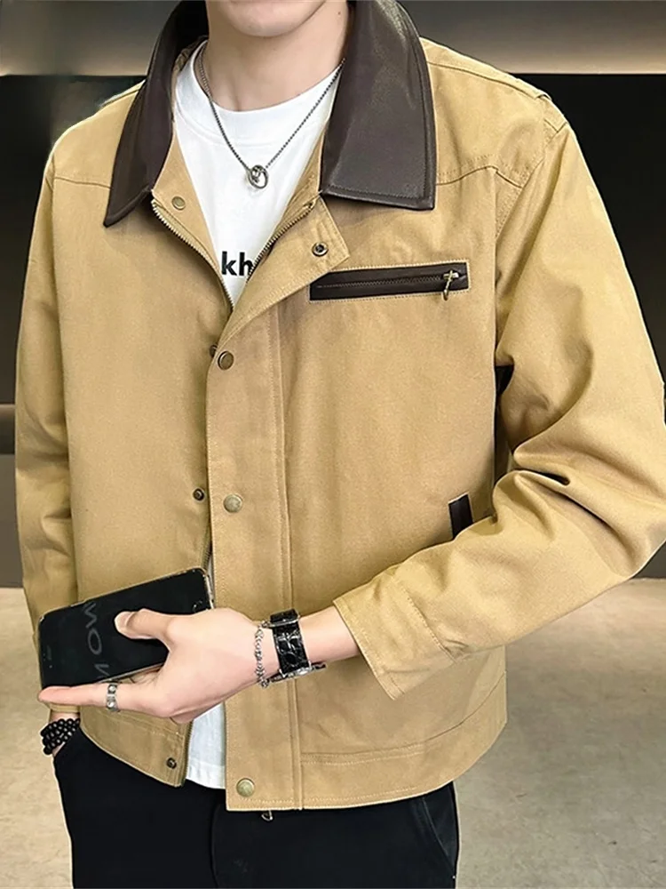 

Pure Cotton Jaet Men's American Workwear Top 2026 Spring New Faion Casual Outerwear M Loose Fit Iron Free