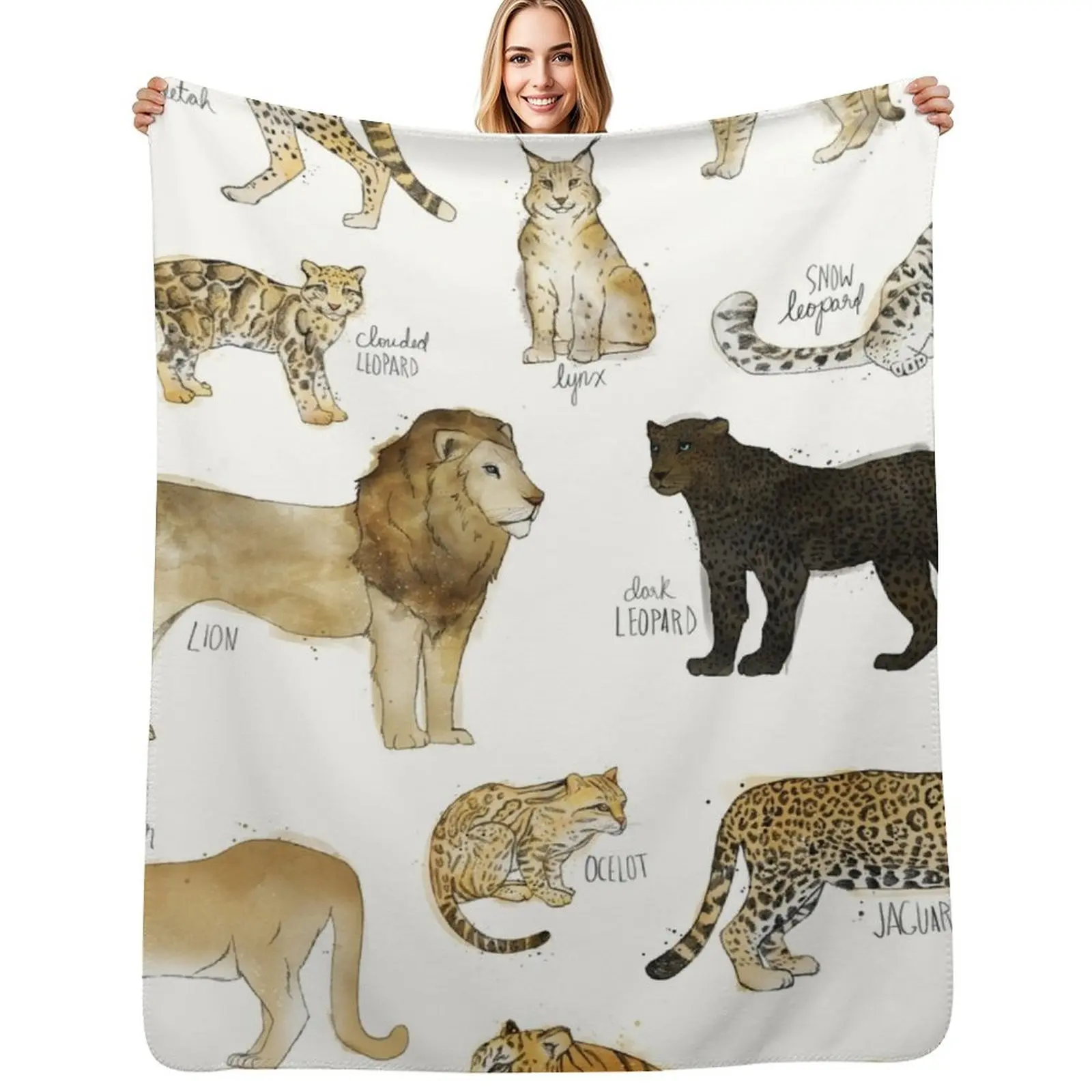 

Wild Cats Throw Blanket Nap Fashion Sofas christmas decoration Luxury Designer Blankets