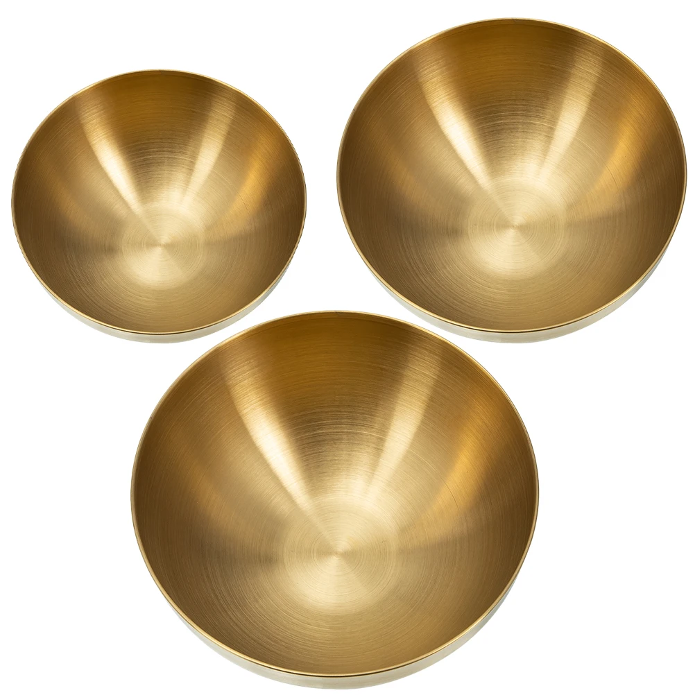 

3pcs Stainless Steel Salad Bowl Set Multi-functional Mixing Storage Containers Stackable Metal Food for Kitchen