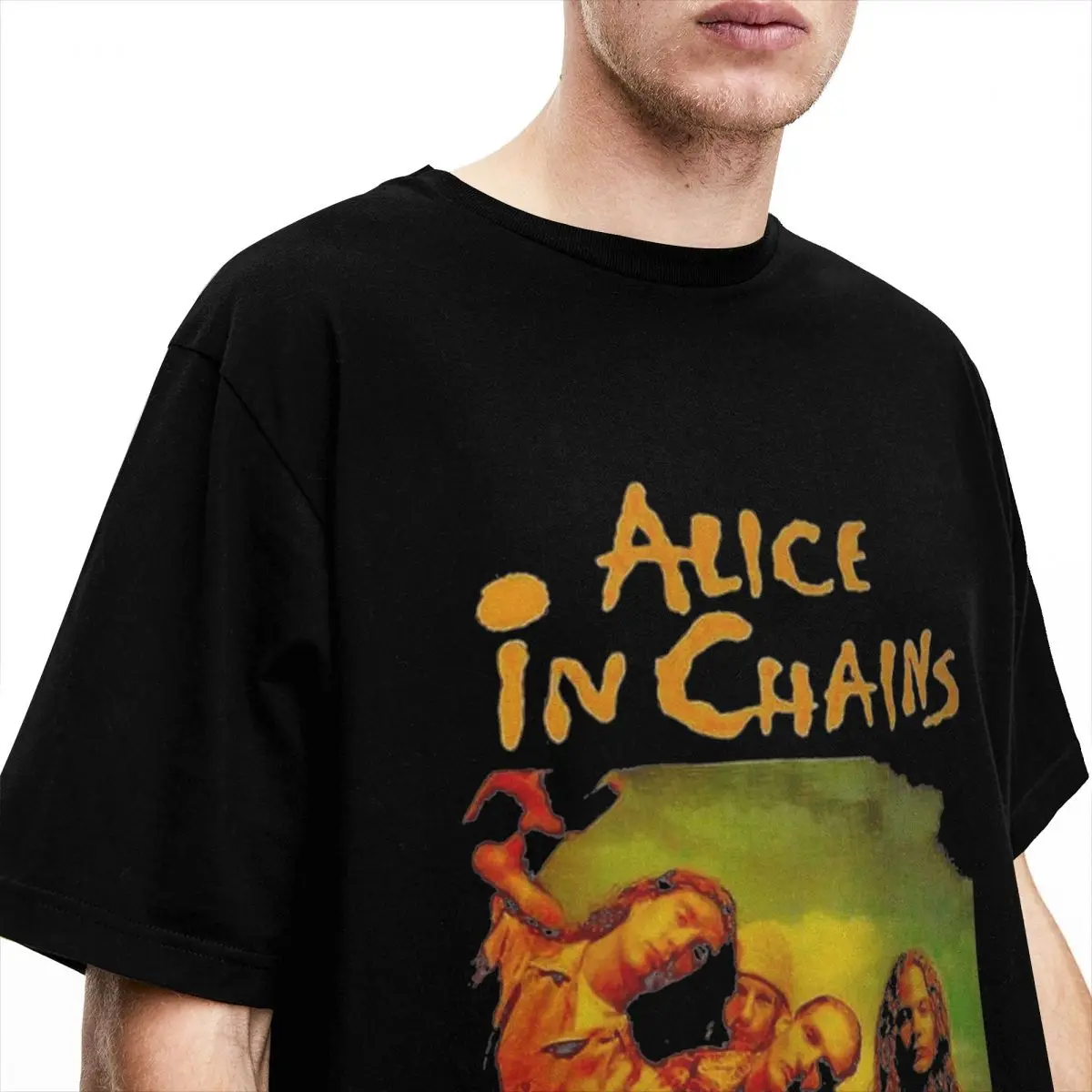 Joben Alice In Chains Band for Men Women T Shirts Stuff Casual Tees T-Shirts 100% Cotton Printed Tops