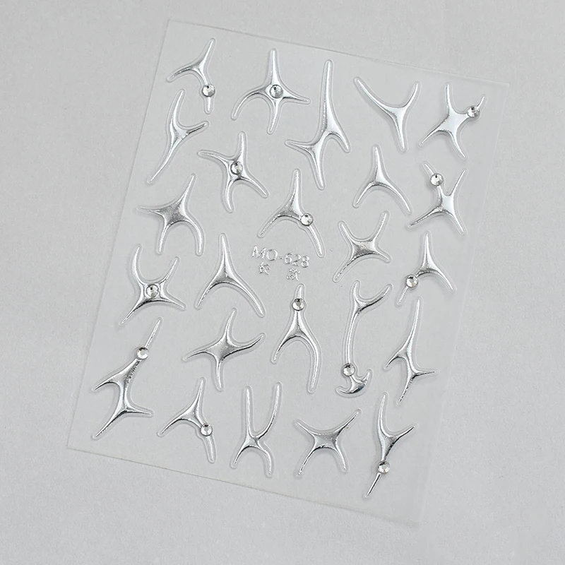 Onregelmatige bronzing lijnen Franse nail art stickers zilverachtige graffiti streep ontwerp zelfklevende stickers geometrie lijn sliders