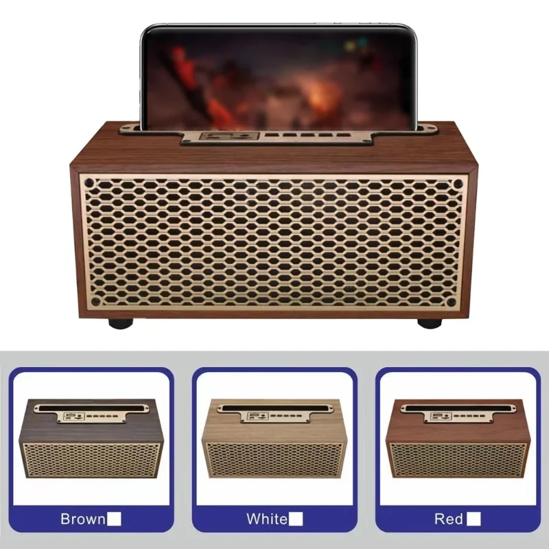 

Wireless Wooden Caixa De Som Bluetooth SpeakerSubwoofer Retro TWS Portable Sound Box Mini Home Theater Handsfree Music Box FM