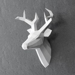 Deer Head Wall Hanging Paper Model Home Decor wall Decoration Papercraft 3D DIY Puzzles Hand Made Creative Toys Sculpture Props