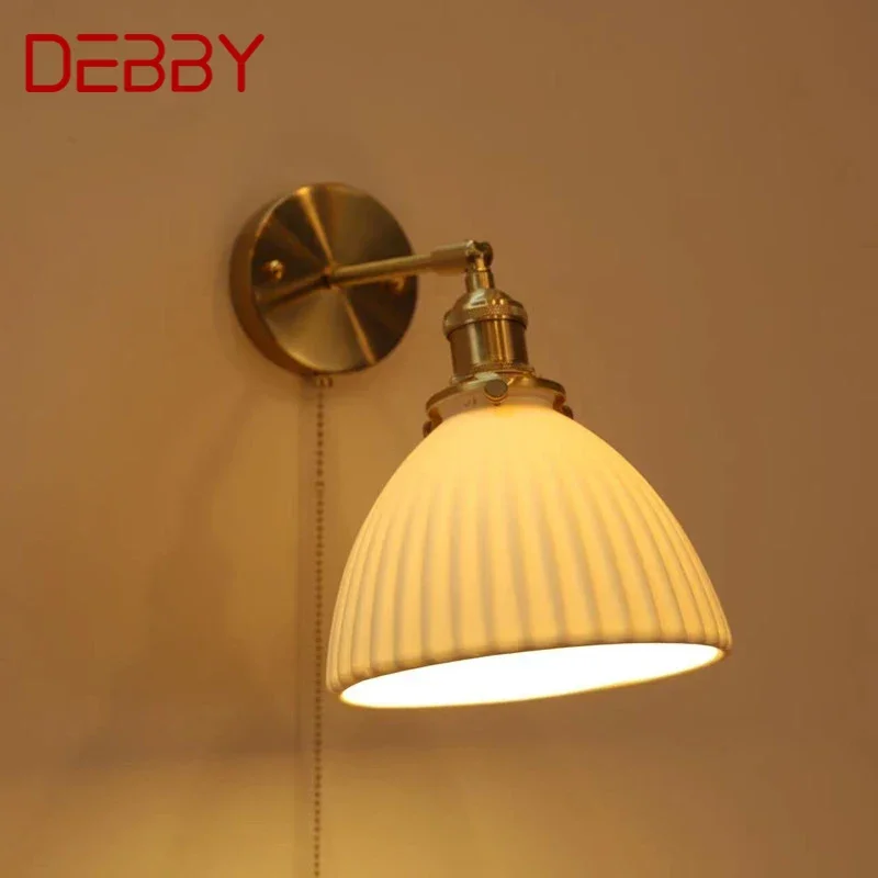 

DEBBY Nordic Brass Wall Lamp Indoor Living Room Bedroom Bedside Lamp Modern Hotel Corridor Hallway Wall Lamp