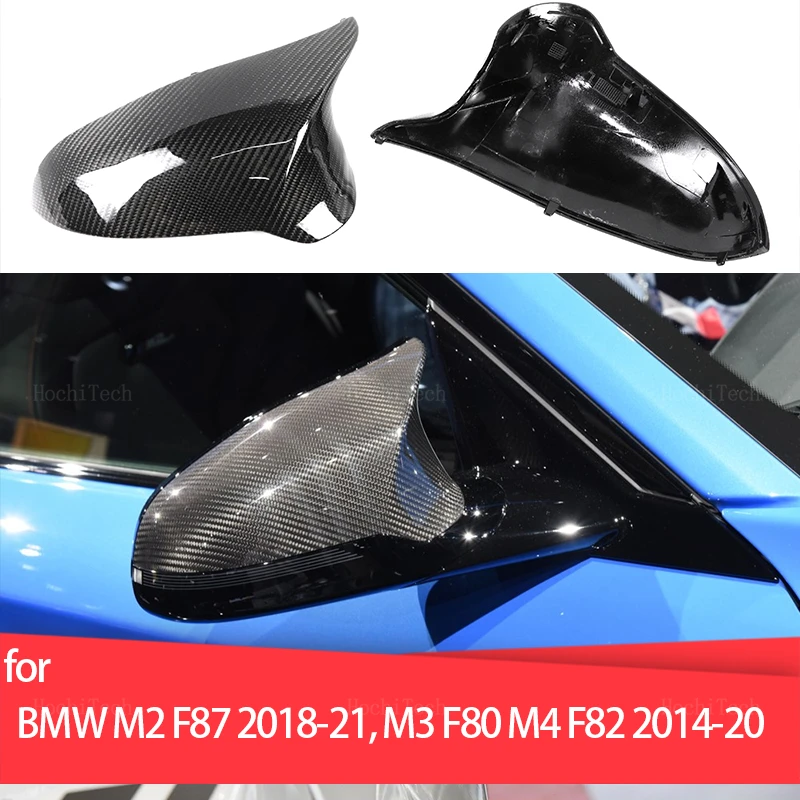 

Real Carbon Fiber Replacement Rearview Side Mirror Covers Cap For BMW M2 E87 18-21, M3 F80 M4 F82 14-20 Left Hand Drive