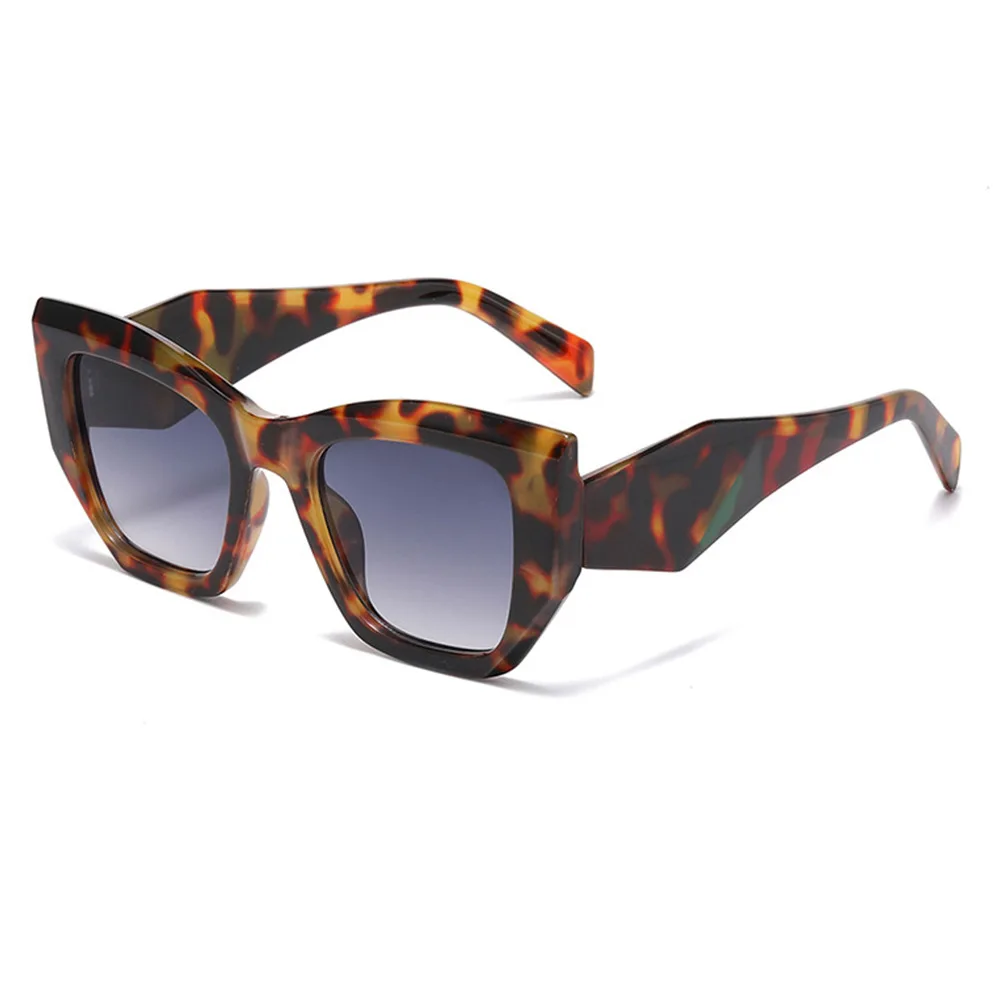 

Retro Luxury Leopard Print Gradient Women Sunglasses Brand Design Lrregular Color Blocked Spectacle Frame Men Sun Glasses UV400