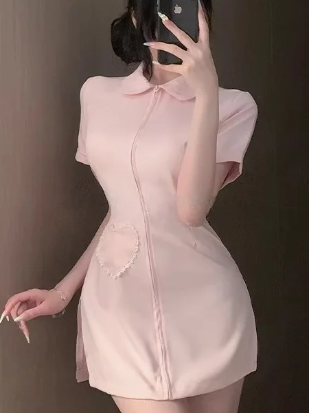 

Сексуальный комплект костюма медсестры на Хэллоуин, женский комплект Pure Desire Vestal System ort Sve, молния на талии, полиэстер D...