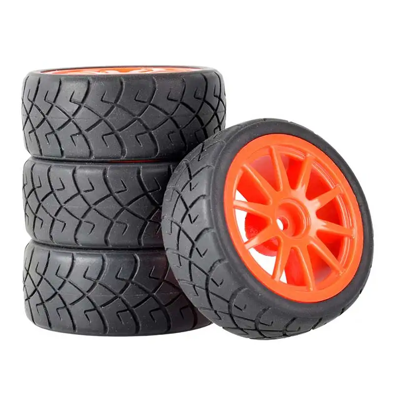 4pcs RC Car Rubber Tires & Wheels Rims 12mm Hex Hub for WLtoys 144001 and 1/18 1/16 1/10 Car Tyre