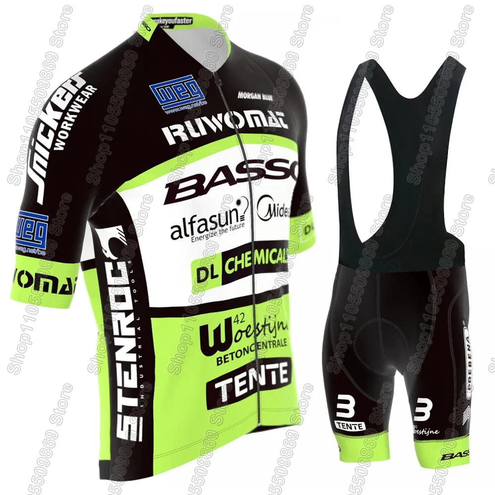 

2026 Basso Team Flanders Cycling Jersey Set Short Sleeve Belgium Clothing Mens Road Bike Shirts Suit Bicycle Bib Shorts MTB Ropa