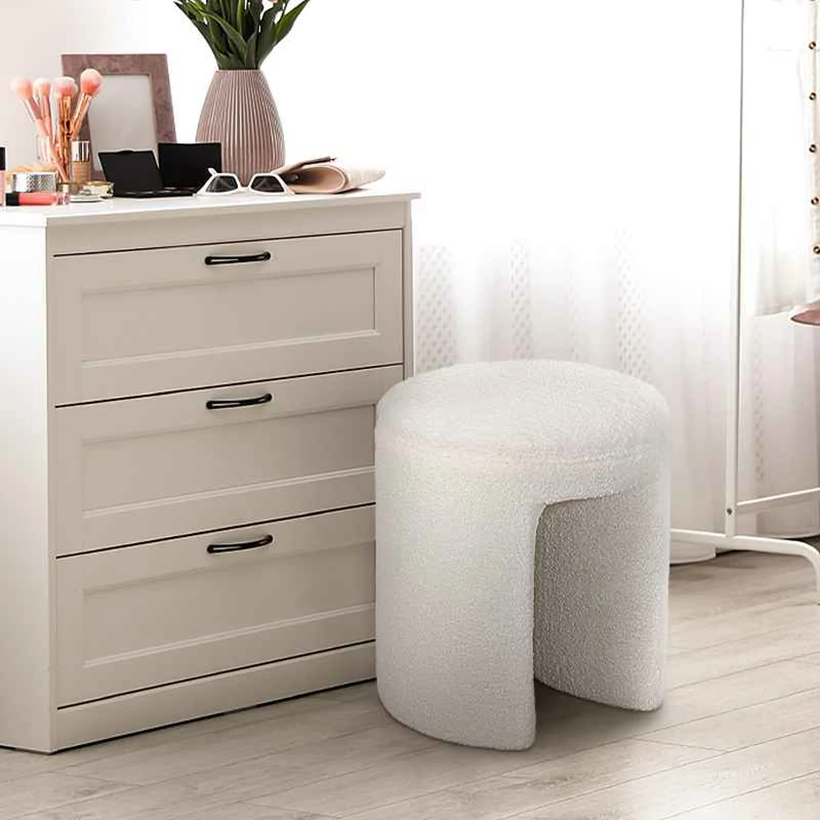 

Footstool Beige Color Multifunctional Stylish Comfortable Foot Rest Ottoman For Living Room Foot Stool Ottoman Small Foot Stool