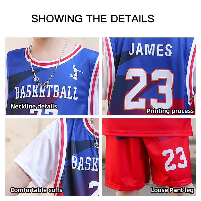 Kid Basketball Jersey Children Team Training Uniform Quick-drying Fashionable Comfortable Boy Girl Shirt Sportswear Tracksuit