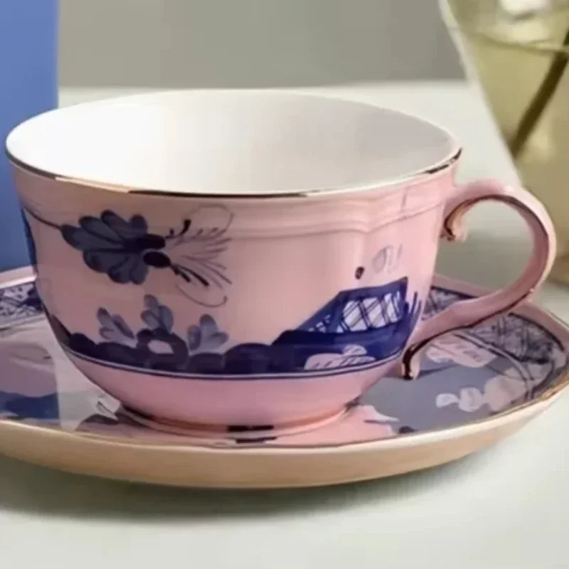 Italy Art 2pcs A Set Bone China Coffee Cups Tea Cup with Saucer