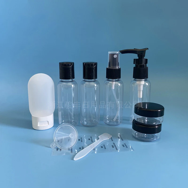 Travel Refillable Bottle Set Transparent Plastic PET Spray Lotion Cream Cosmetic Portable Sub-Bottling Tools Accessories Empty