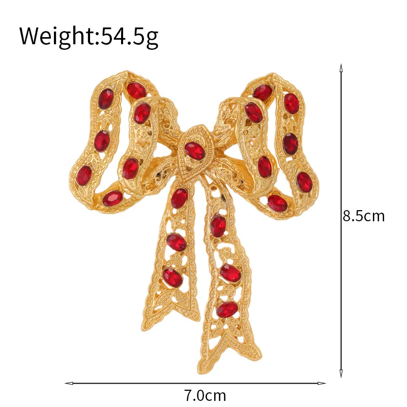 Medieval rhinestone big bow brooch, hot-selling personalized bow pin brooch clothing accessories