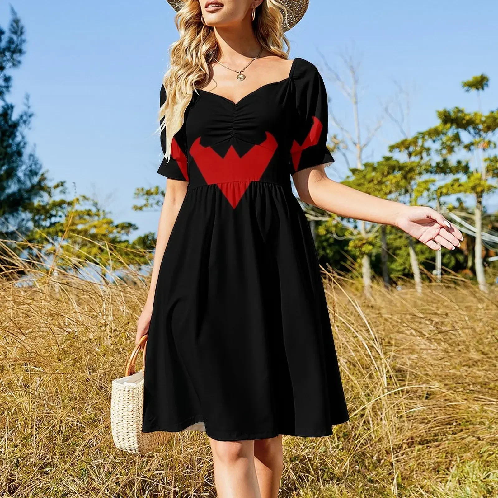 Nightwing Logo Variation 2 Short-Sleeved Dress cocktail dresses Evening gown summer dress daily long dresses for women