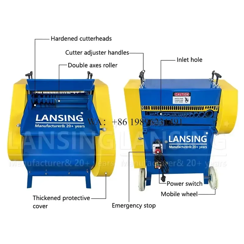 Wmwmnu for Lansing 1200kg/day FD-2 Scrap Copper Cable Peeling 1-45mm Stripping 2.2kw Motor Wire Stripper