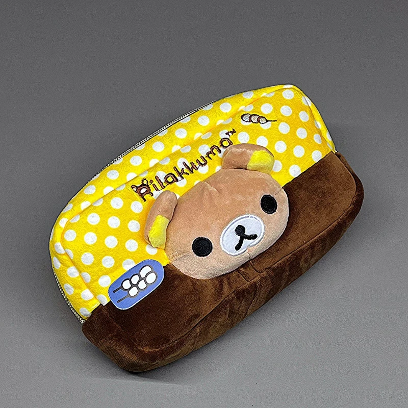 

Rilakkuma 3D Plush Pencil Case Polka Dot Contrast Color Large Capacity Ins Style Stationery Organizer For Students Cosmetic Bag