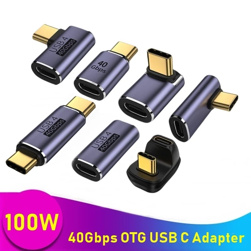 

100W Metal USB C Adapter OTG 40Gbps Data Transfer Type-C Thunderbolt 4 Charging Converter For Smartphone Macbook Air Pro Laptop