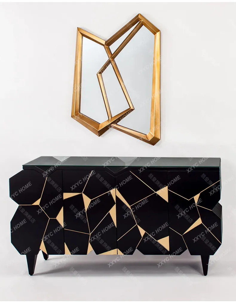 

LD light luxury door cabinet, living room storage against the wall, solid wood floor-to-ceiling dining side cabinet