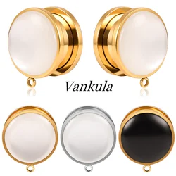 Vankula 2pcs DIY Stainless Steel Ear Plugs Body Piercing Screw Tunnels Stretchers Fashion Jewelry Earrings Expander For Gift