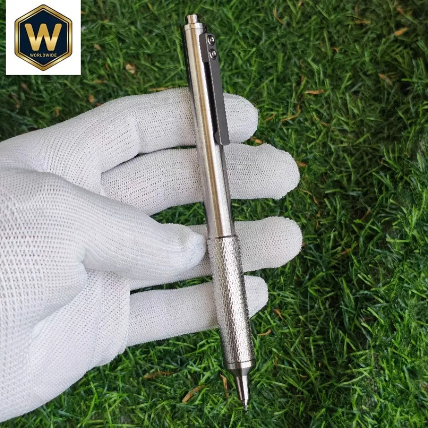 

Ручка-роллер BLAOYE Titanium Matte Silver с прессовым механизмом, 0,7 мм, черный стержень, для офиса, школы, студентов, новая канцелярская принадлежность