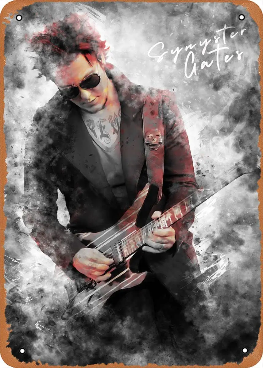 Great Guitarist Synyster Gates Metal Tin Sign Poster Vintage Art Wall Decor 12 x 8 inch sign