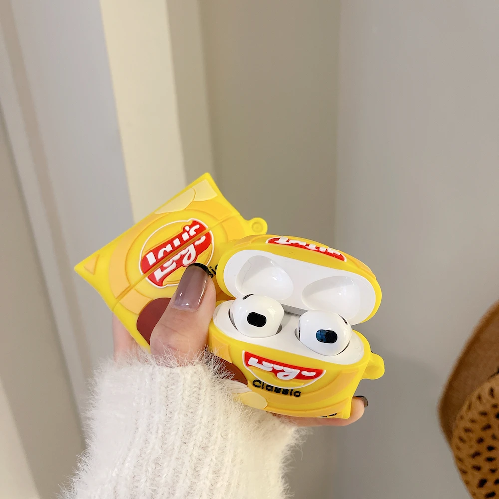 Cute Potato Chips Silicone Case for Apple Airpods Pro Cover for Air Pods 2 1 3rd New Case Wireless Charging Cartoon Soft Cover