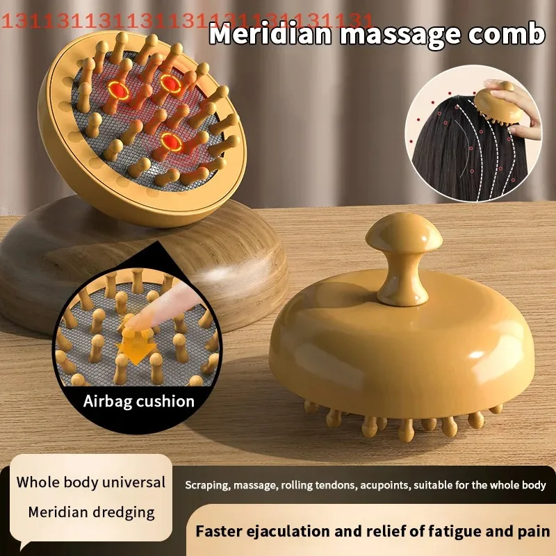 

Multi-Functional PP+Wood Therapy Massage Comb Scalp Head Massager Natural Wood Circular Tooth Guasha Scraping Body Massager