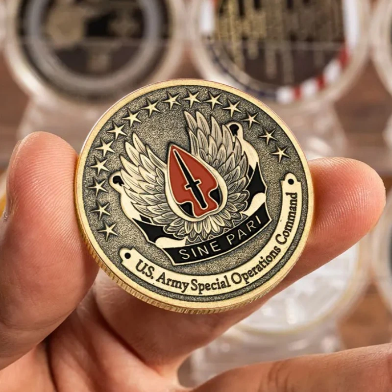 USA  Army Bronze Plated Commemorative Coin Special Operations Command Airbrone Collectible Coins