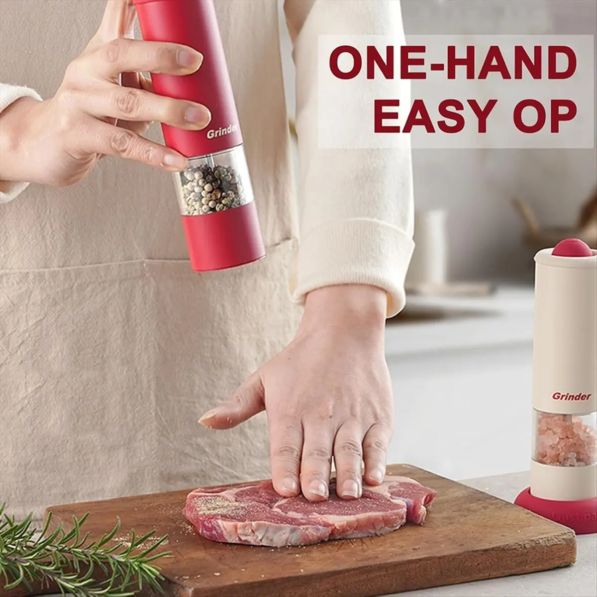 Electric Salt and Pepper Grinder Set,Automatic Salt and Pepper Shakers with Base USB Rechargeable Adjustable Coarseness