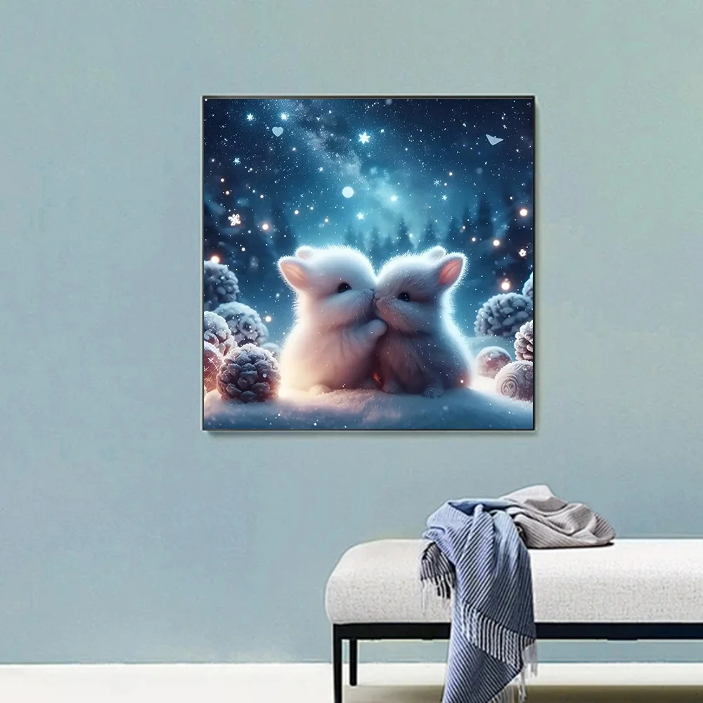 Huacan Diy Diamond Embroidery Rabbit Rhinestones 5d Diamond Painting Animal New Collection Art Wall Decor