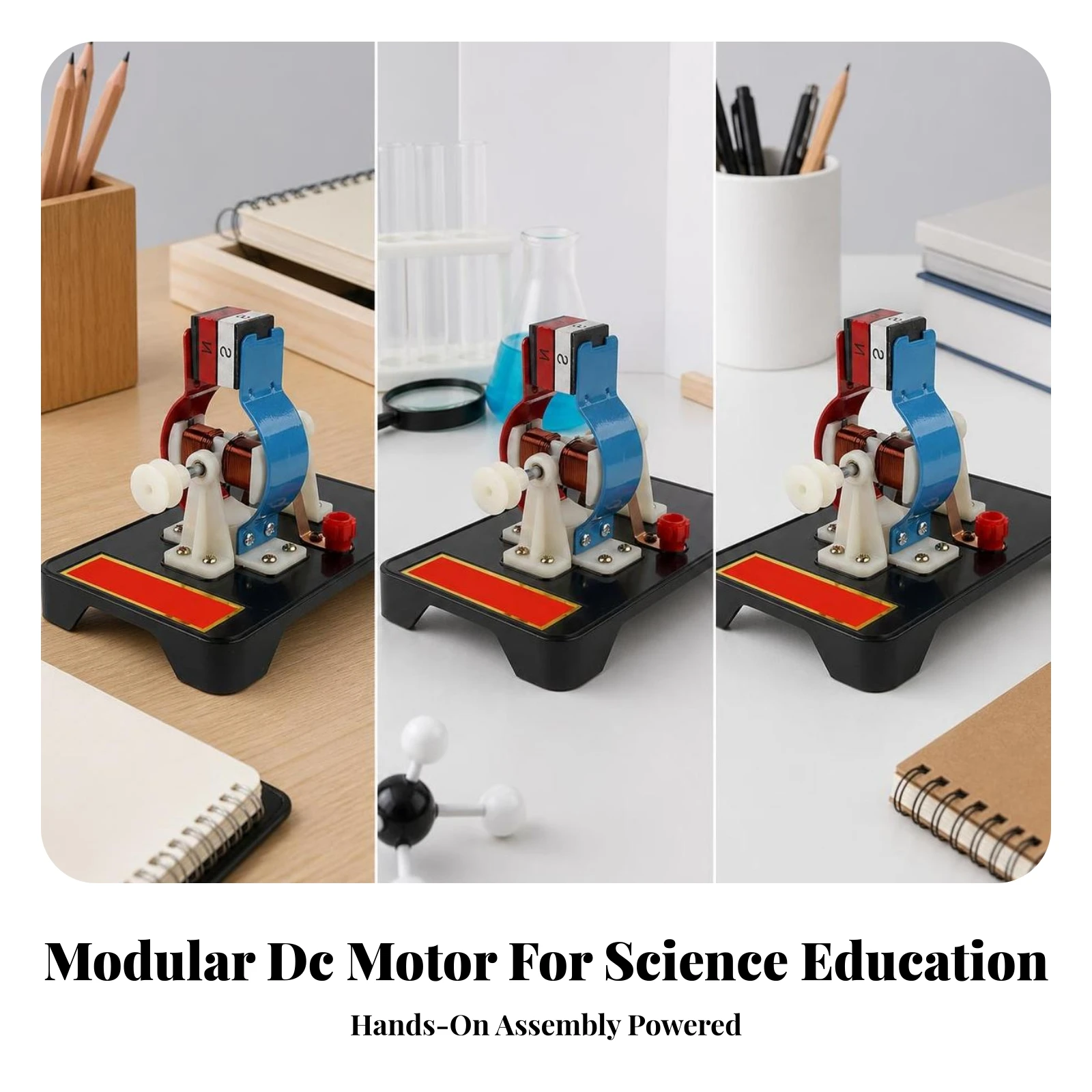 Simple Electric Motor Model Learning Educational Motor Model Assemble Kit Experimental Instrument Compact for Students