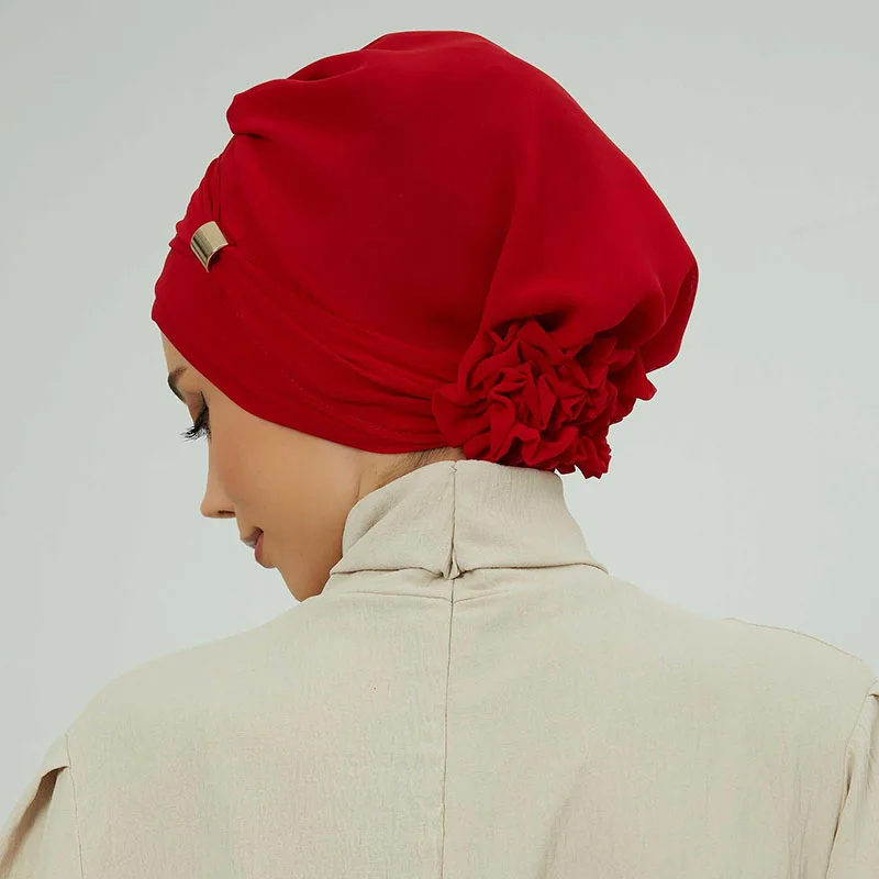 Turbante musulmán para mujer, Hijabs de algodón, pañuelo para la cabeza, hebilla de Metal, decoración, nuevo diseño