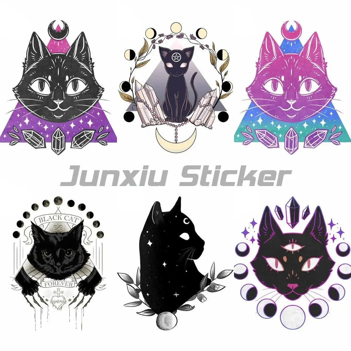 

Black Cat kayak Car Stickers Waterproof Personality Decals Sunscreen Motorcycle Laptop Luggage Suitcase Motor Car Bike Stickers