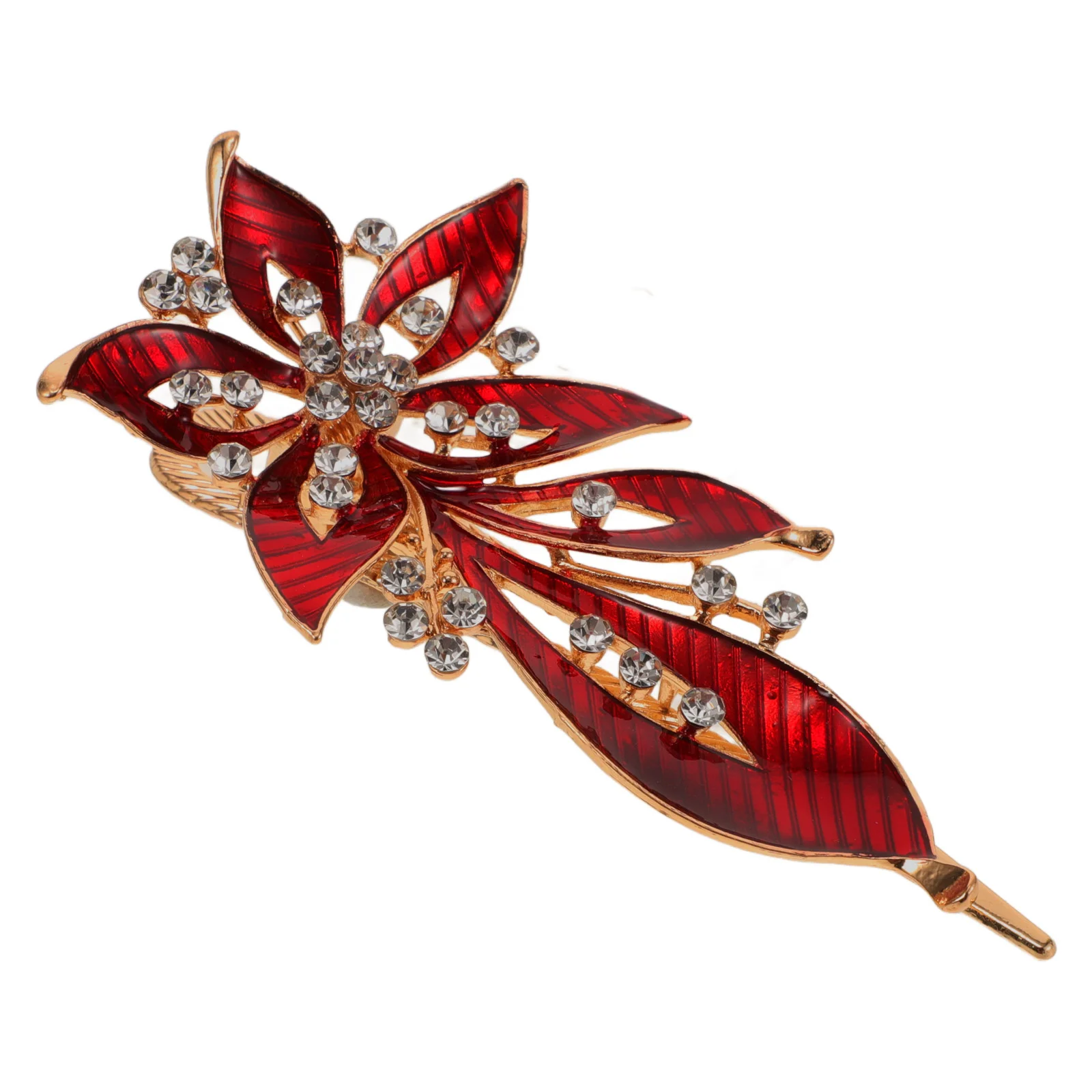 

Water-drill Alloy Hairpin Leaves Shape Hair Clip with Pinch for Women Ladies (Red) Hair Accessories Alloy Hair Hairpin