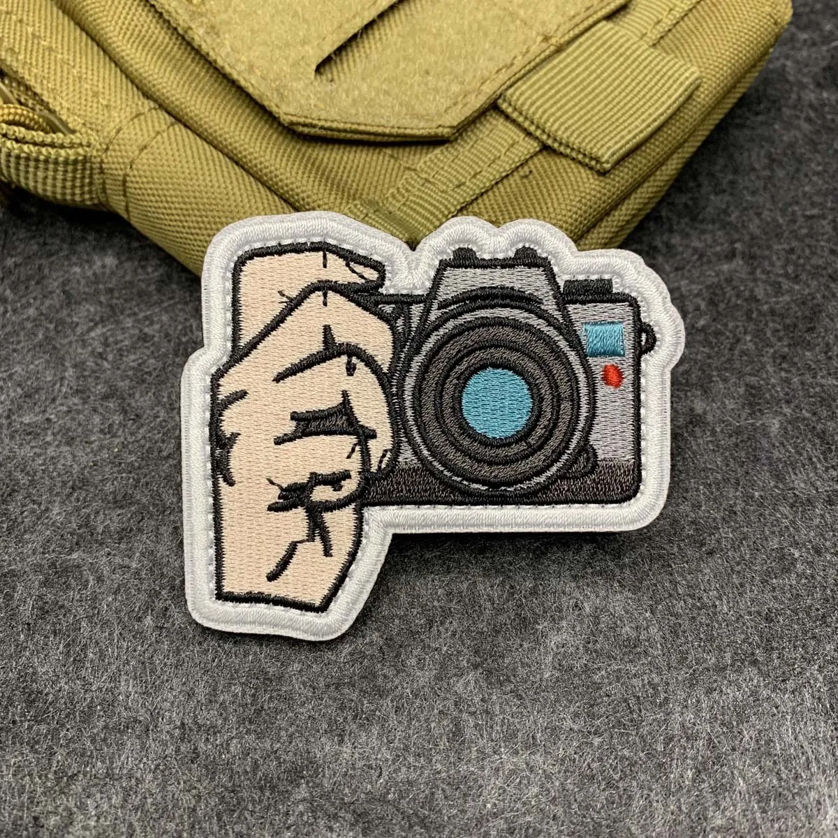 Hand Hold Camera Embroidered Hook and Loop Patch | Photographer Decor Morale Patch For Jackets Hats