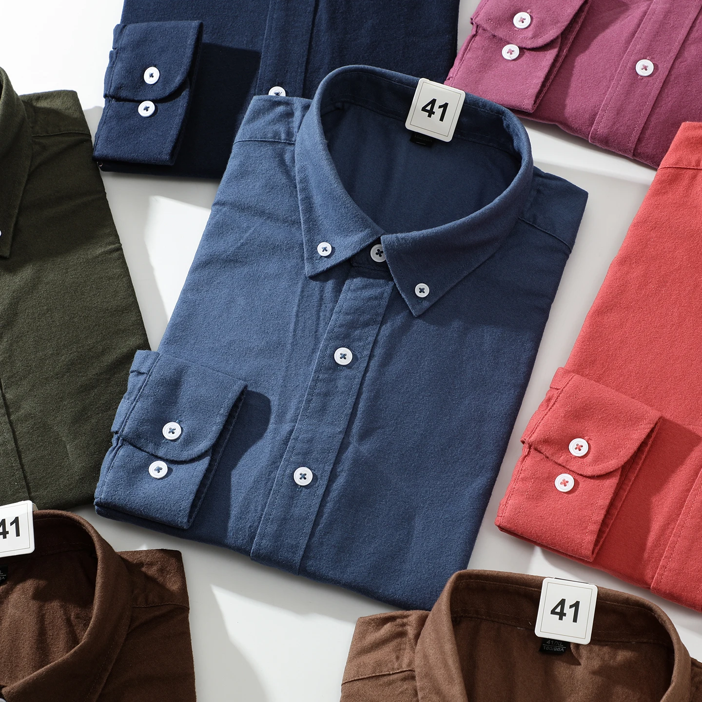 

Washed Cotton Long Sleeve Shirt Men's Business Commute Pure Color Versatile Standard Fit Breathable Comfortable Autumn Shirt