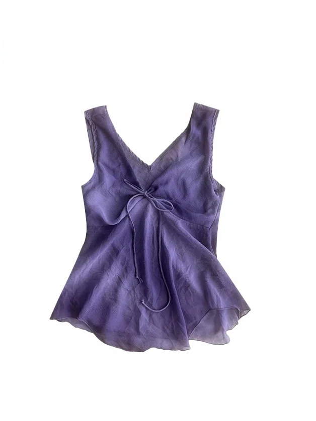 Chic Summer 2026 Women's Strap Vest Stylish Small Capital V-Neck Outerwear Regular Fit Commute Style Single Piece  Color