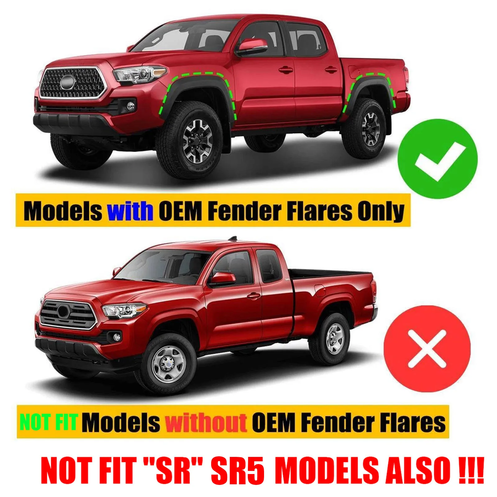 4 قطعة لتويوتا تاكوما N300 2016 - 2023 اللوحات الطينية سبلاش الحرس واقيات الطين لا الحفر الجبهة الخلفية 2017 2018 2019 2020 2021 2022 #2