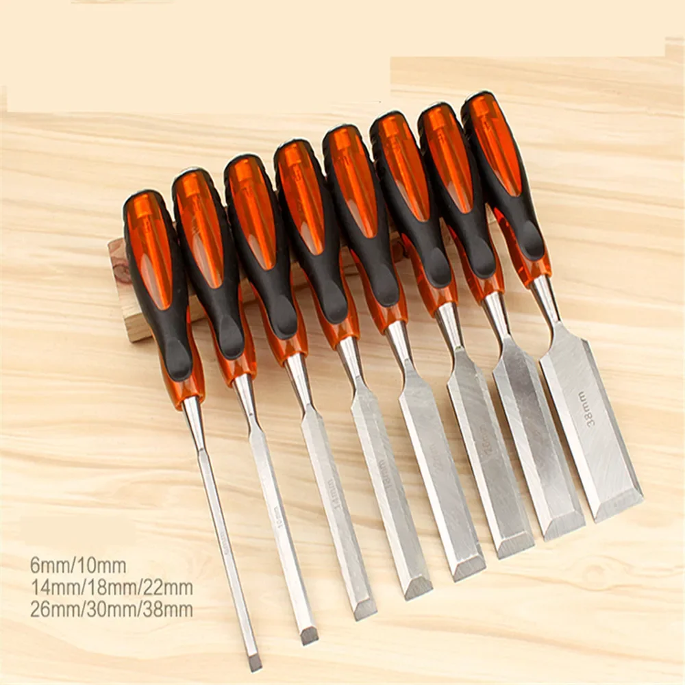 1 Uds. Cincel para carpintería, cincel para madera, pala plana, cuchillo de cincel, juego de herramientas de carpintería de carpintero hábil de acero especial