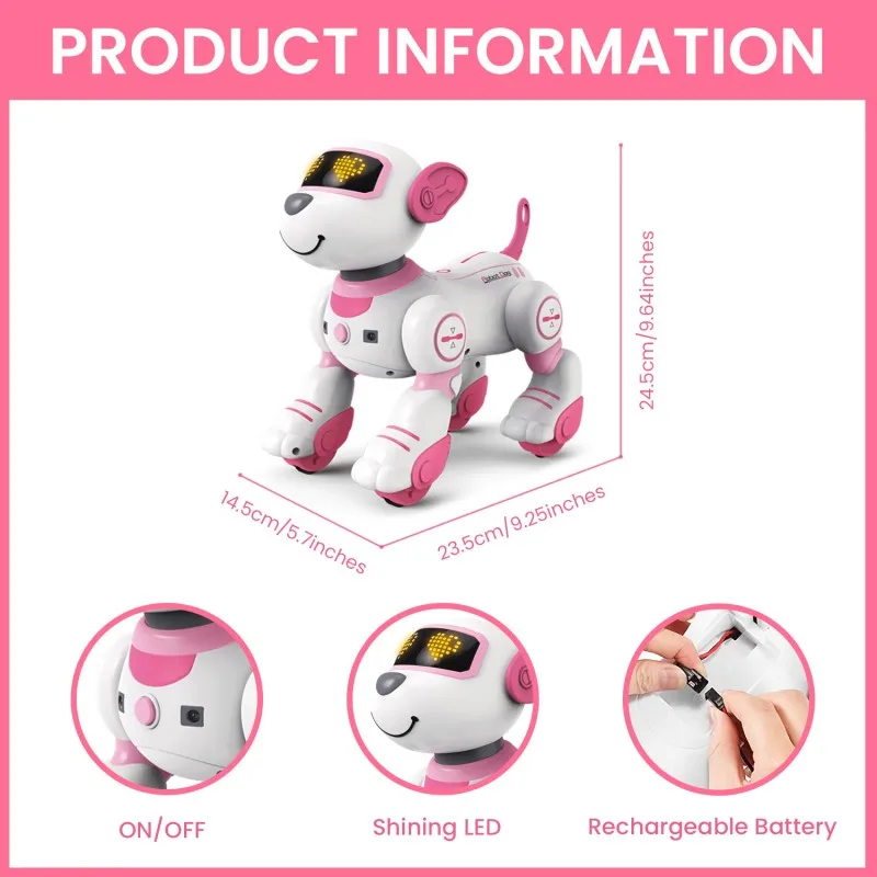 Giocattolo per bambini Robot cane telecomando Pet Dog Toy Intelligent Touch telecomando Stunt Walking Dancing Electric Pet Dog