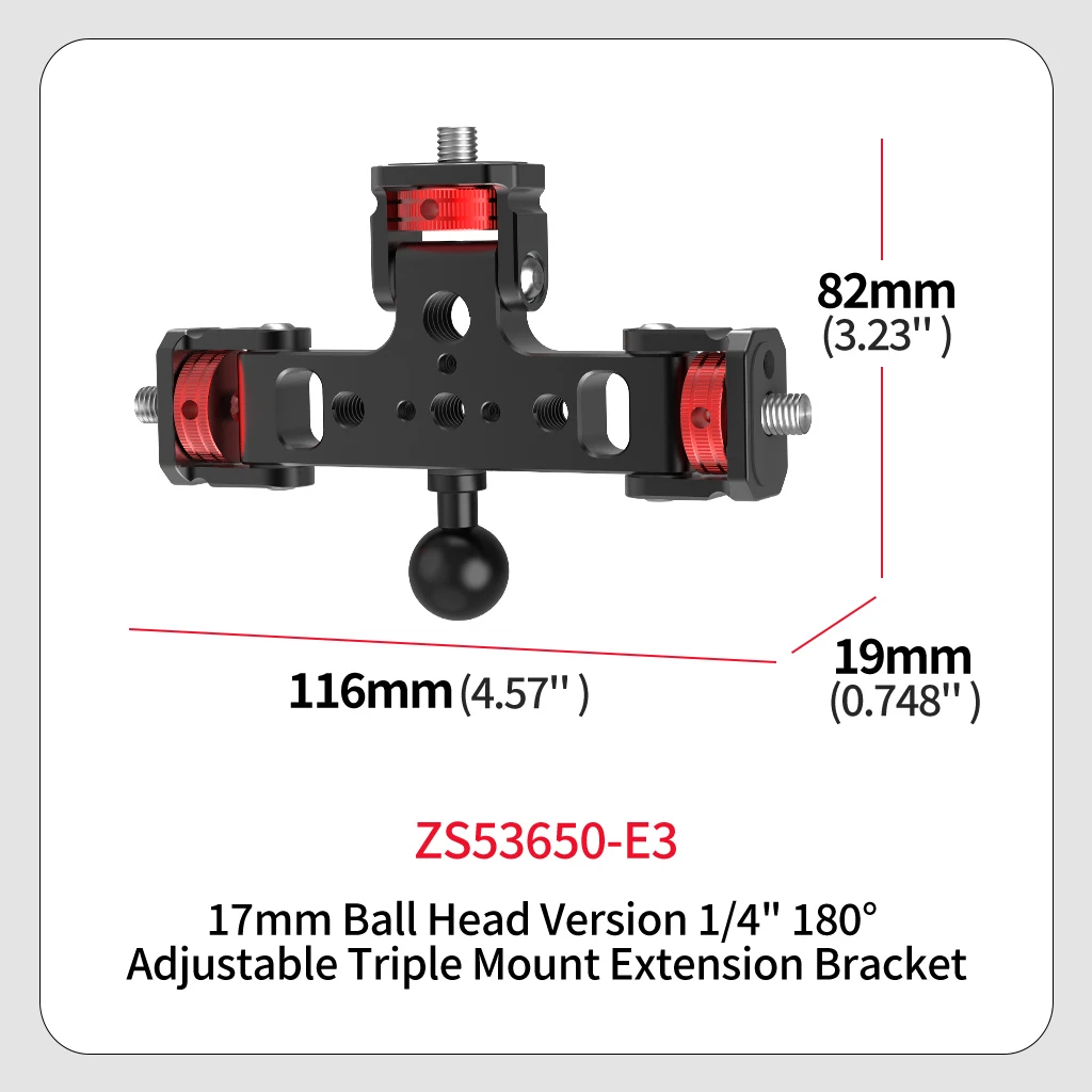 3-Positionen 360 ° Drehbare Stativhalterung Multi-Kamera-Erweiterungshalterung ARRI-Adapter für GoPro DJI Pocket4 Smartphone LED Live-Streaming – Detail 16