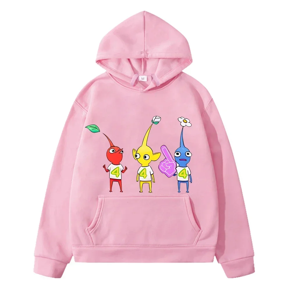 Pikmin Printed Men Hoodies Kawaii Anime Cartoon Trendy Sweatshirt Y2k Sudadera Hoodie Pullover Male Autumn Winter Clothes