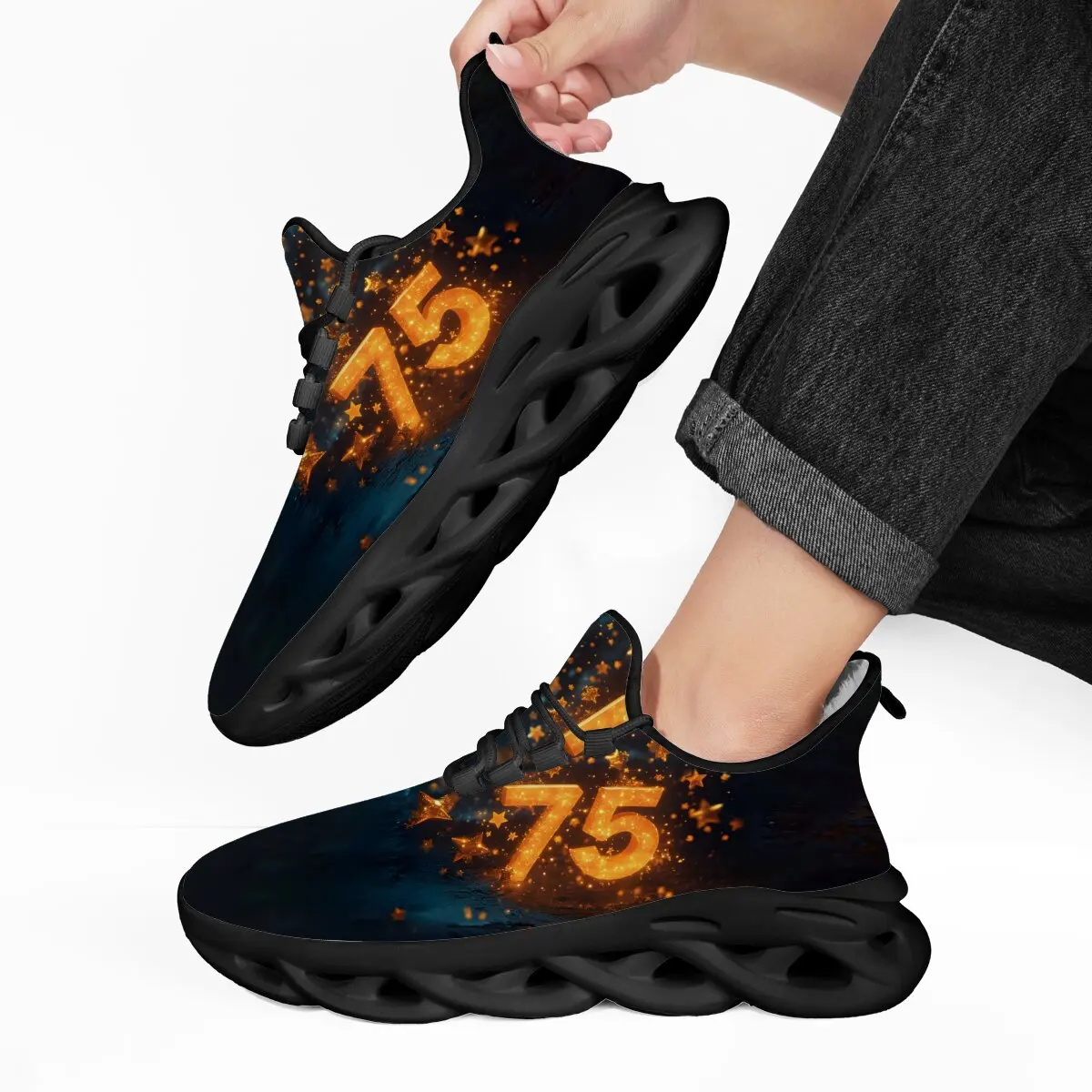 

Хэллоуин тыква темный стиль высококачественная новая летающая тканая легкая повседневная спортивная обувь с круглой головкой на мягкой подошве со шнуровкой