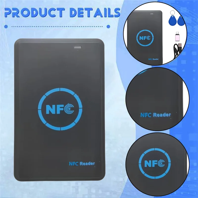 JABS-125K 13.56M 3XUID المفاتيح NFC 5-Band قارئ الشرائح الذكية/الكاتب + HID الناسخ ناسخة العلامة استنساخ ID IC مفتاح نسخة