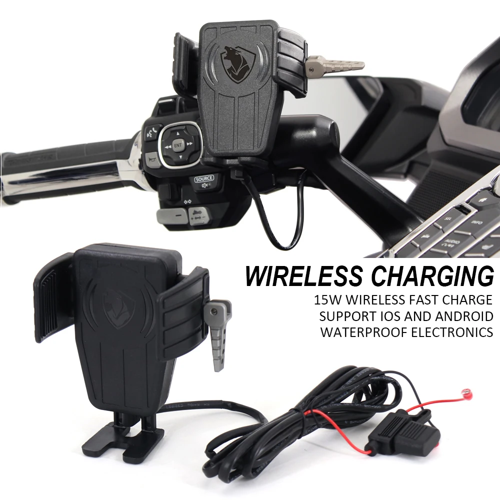 FOR Harley Davidson Dyna Super Wide Glide Low Rider Street Bob Motorcycle GPS Phone Holder Wireless Charging Navigation Bracket