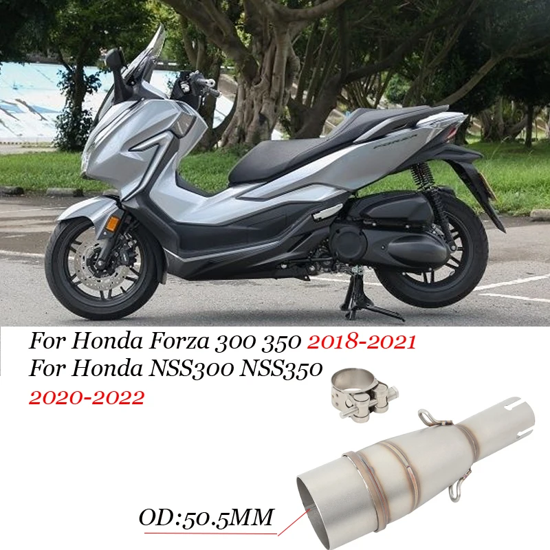 

For Honda FORZA 300 350 NSS350 NSS 300 350 2020 2021 2022 Motorcycle Modify Exhaust Escape Mid Link Pipe Connect 51mm Muffler