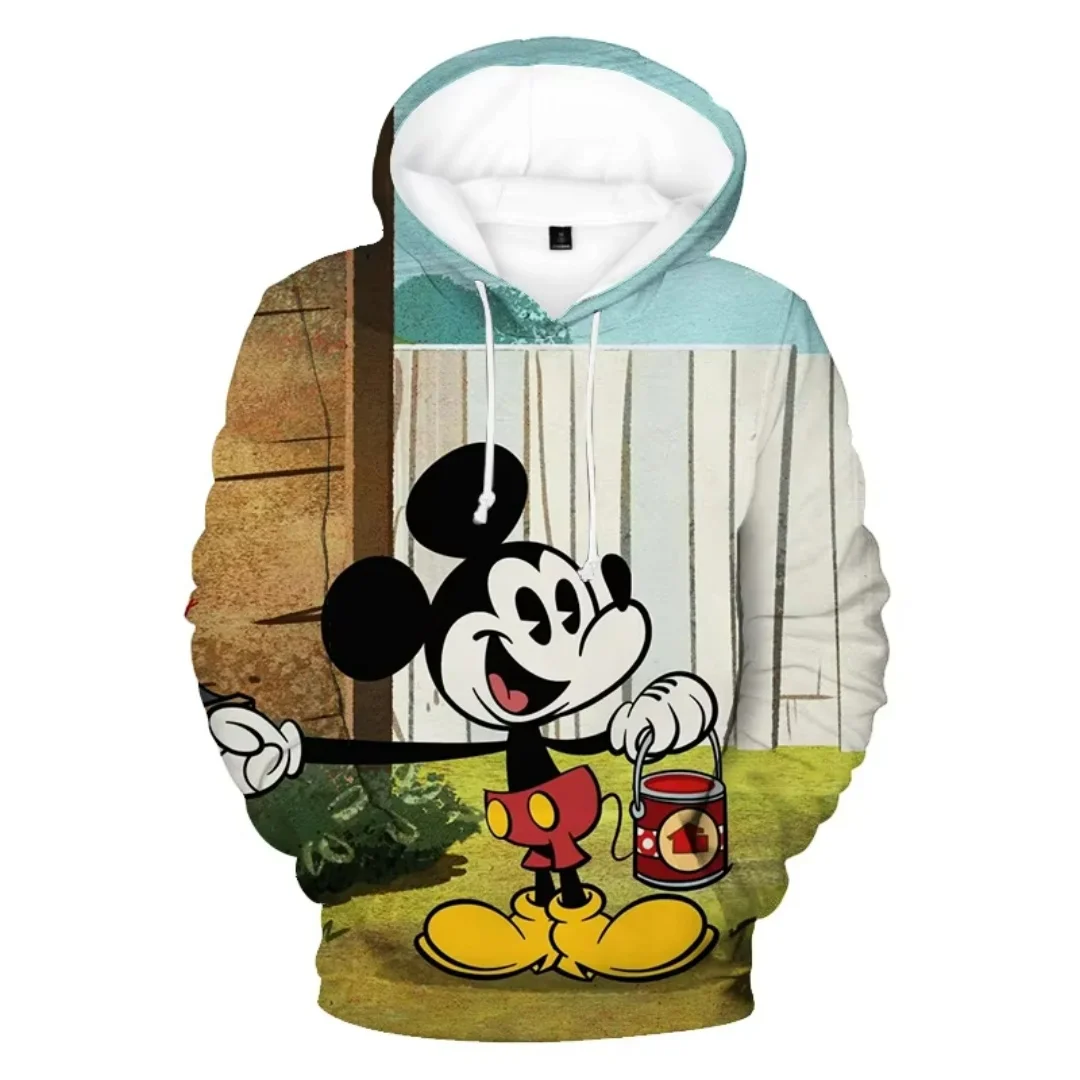 Sudadera con capucha oficial de dibujos animados de Mickey Mouse de Disney, sudadera con capucha de algodón puro para primavera y otoño, sudadera con capucha Y2K para hombre y mujer